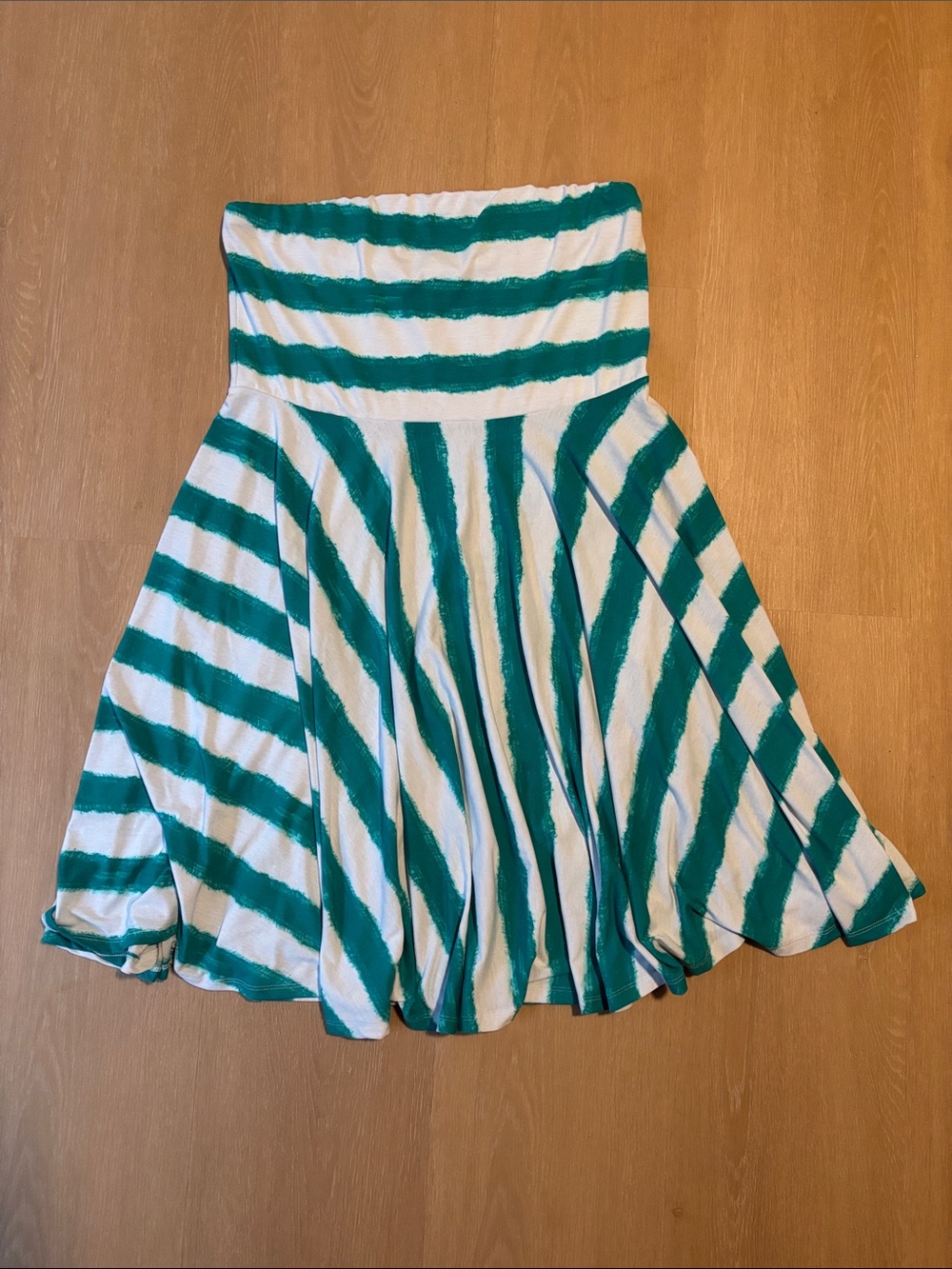 Maurices Teal and White Striped Dress size L/XL